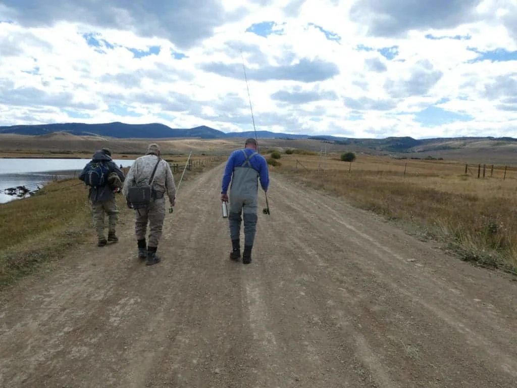 walking to our fly fishing spot