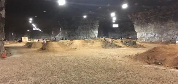 Indoor biking at Louisville Mega Cavern