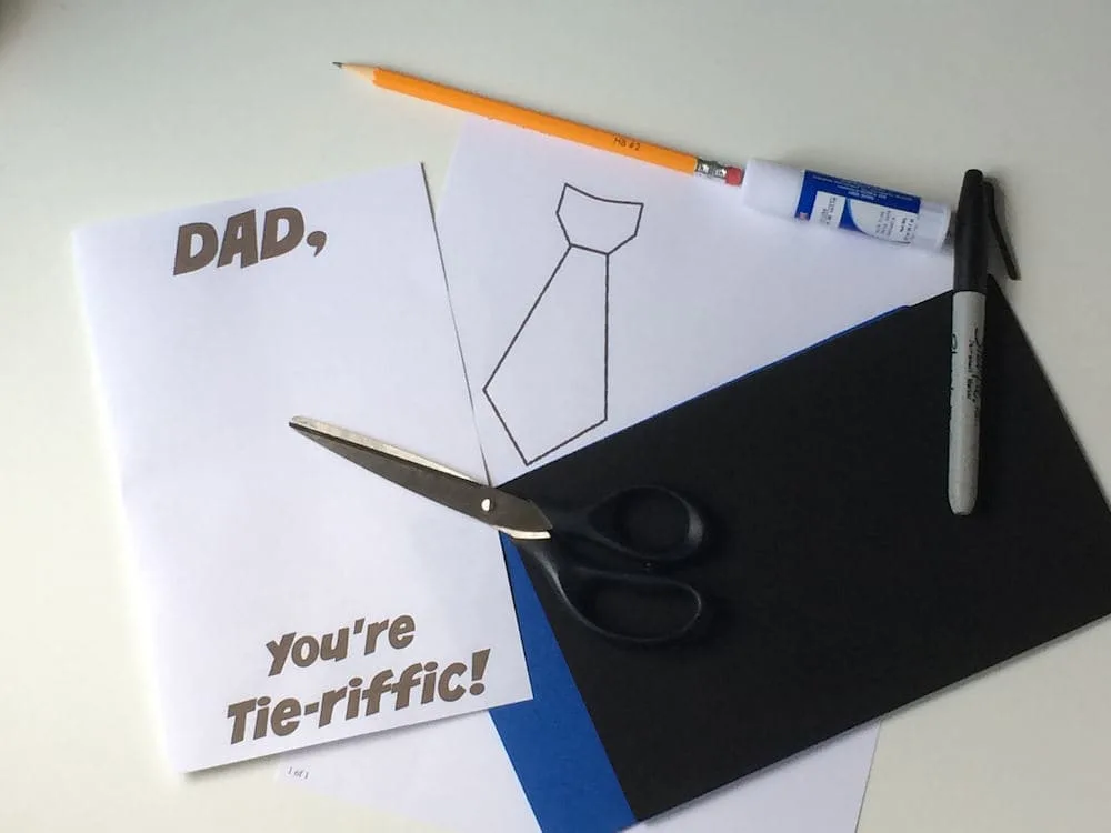 Supplies for Tie-riffic Card