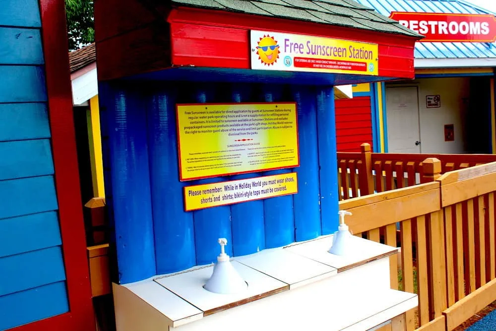 Free Sunscreen at Holiday World 