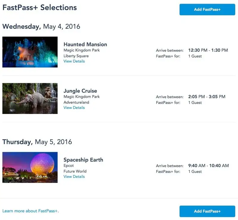 Skipping FastPass+ Reservations