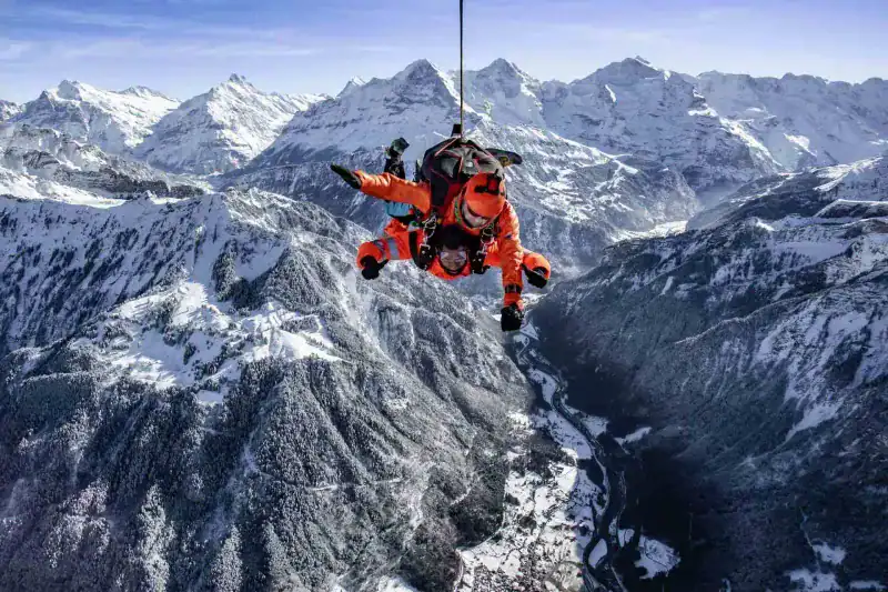 Skydiving Over the Swiss Alps