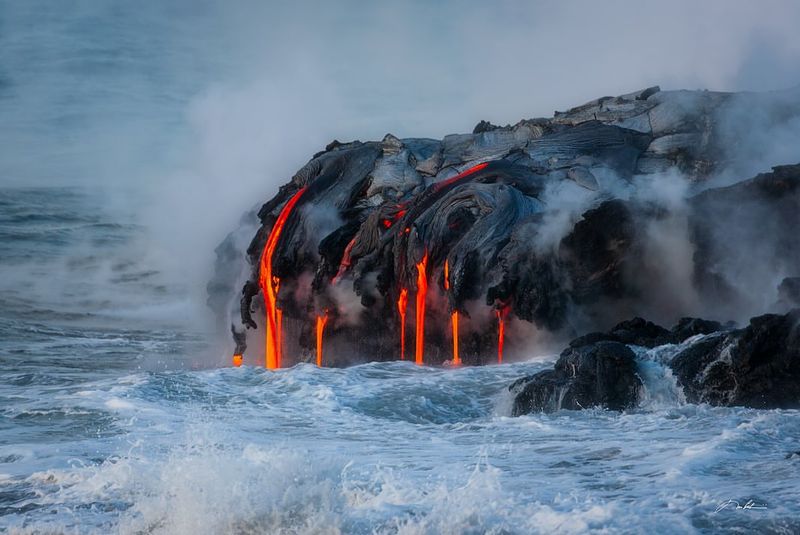 See Lava Meet the Ocean (When Active)