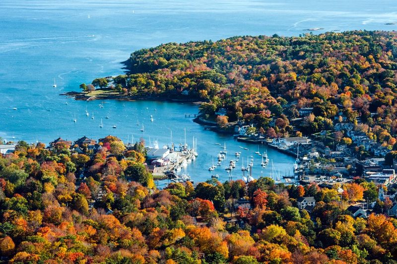 12. Camden, Maine – Where Maples Frame the Coast