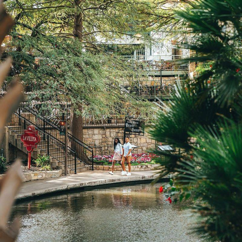 Cooling Zones with Misters Are Often Surrounded by Greenery