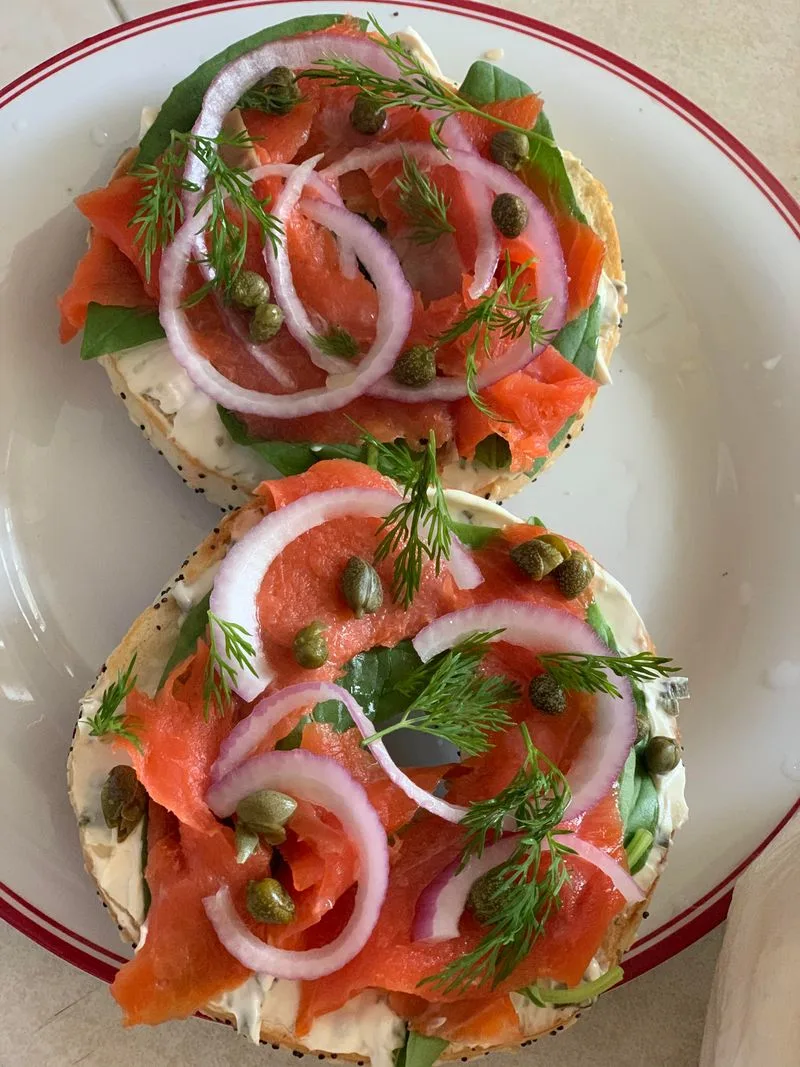 Fresh Basil in Innovative Bagel Sandwiches