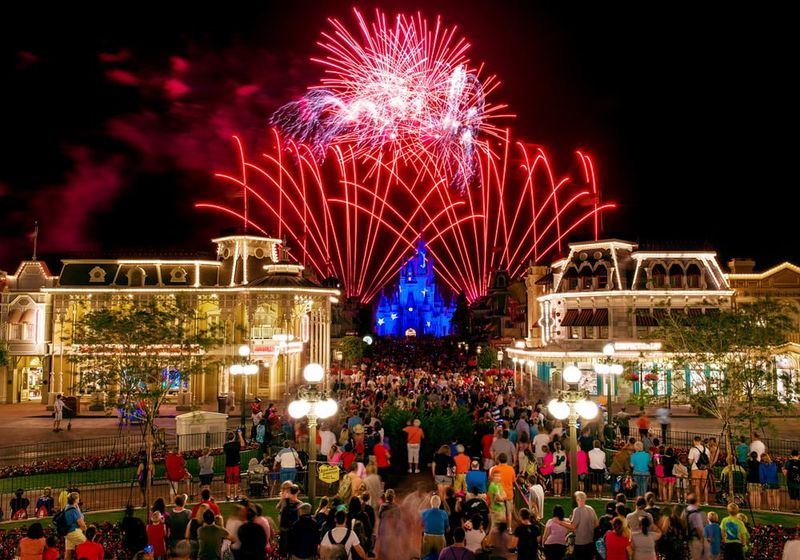 Fireworks Viewing From the Crowded Main Street