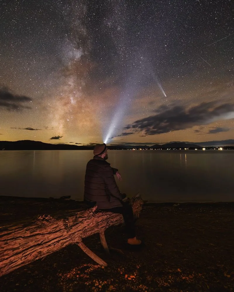 Stargazing Over the Lake and the Park