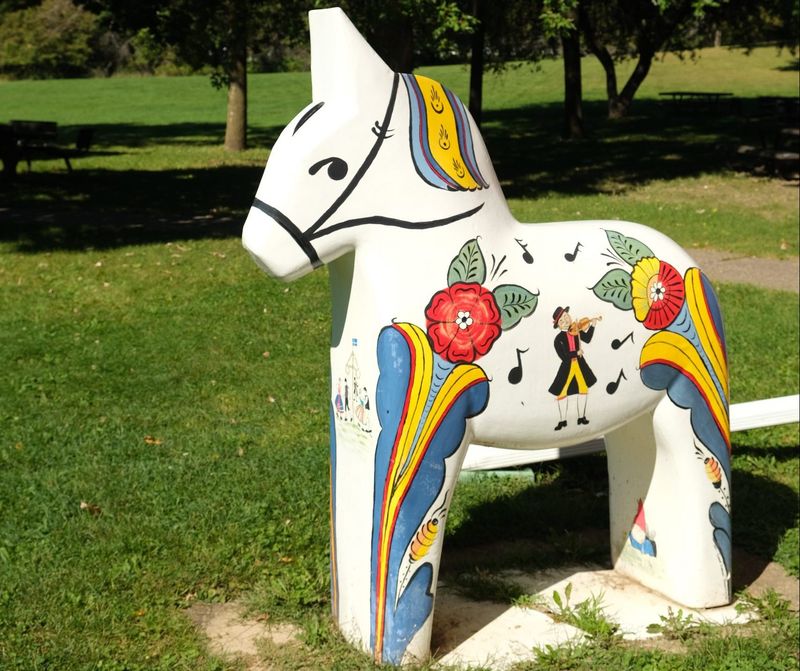 Take a Photo with the Dala Horse Sculptures