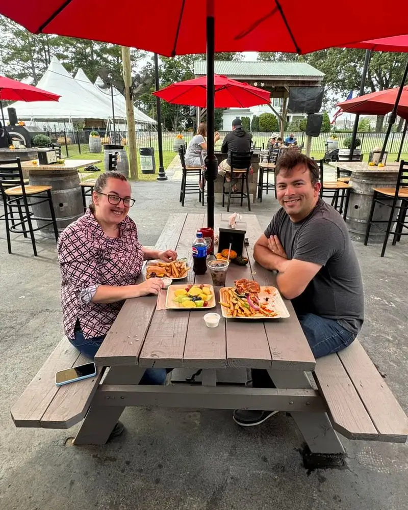 Cornstalks and Picnic Tables in the Shade