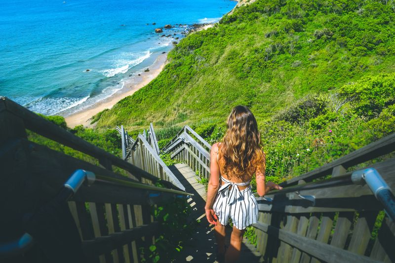 The Mohegan Bluffs Staircase Adventure
