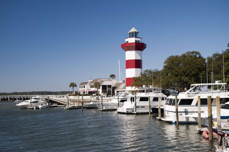The unpretentious charm of Harbour Town at dusk