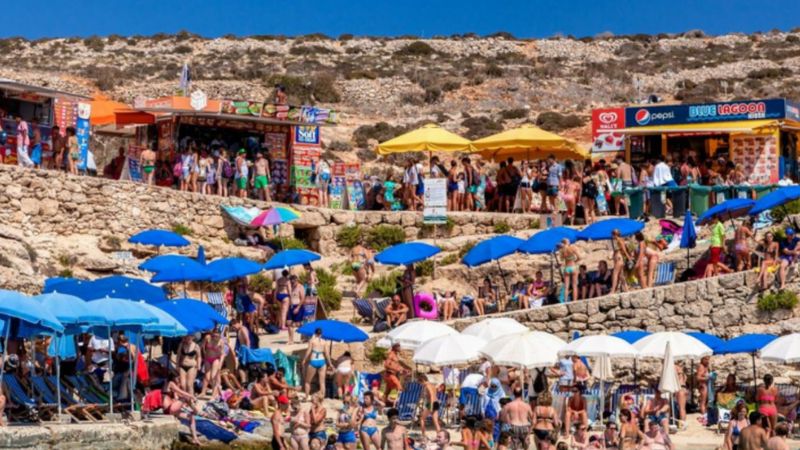 Crowded Blue Lagoon