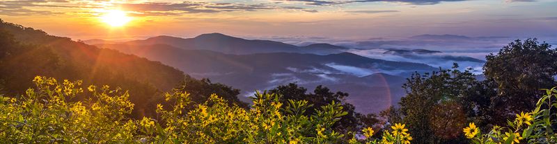 Beautiful summer setting in the Blue Ridge Mountains