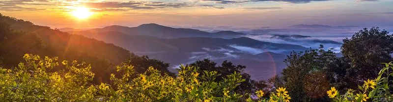 Beautiful summer setting in the Blue Ridge Mountains