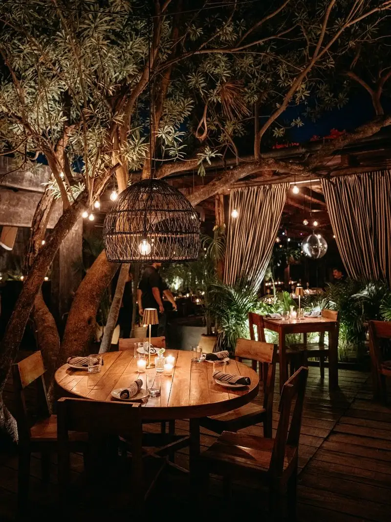 Jungle Restaurants With Candlelight and Canopies
