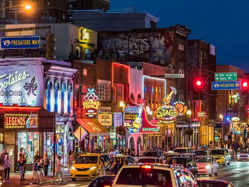 Nashville’s Broadway at Night