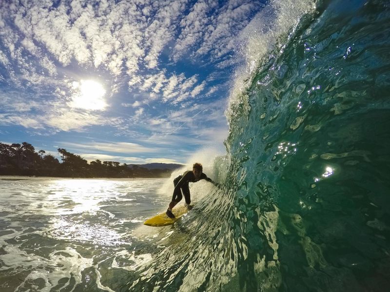 Surfing at Asilomar State Beach
