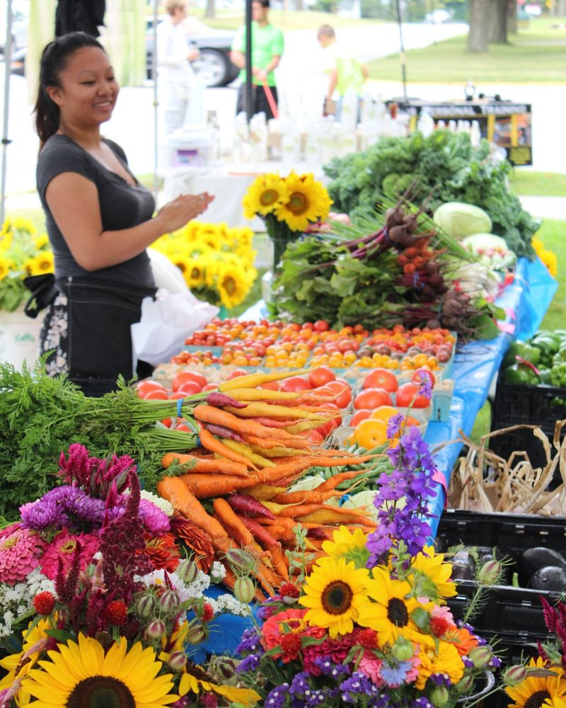 Vibrant Farmers Market in The Town Square