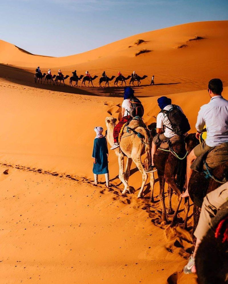 Riding a Camel in the Sahara Desert