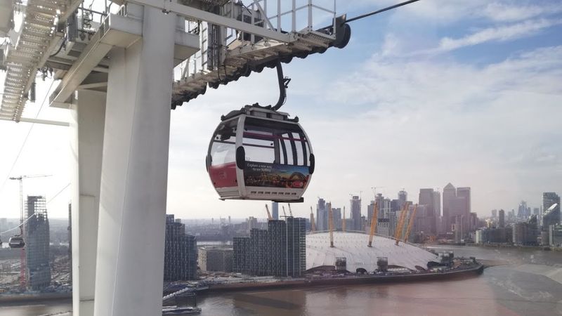Emirates Air Line cable car over the Thames