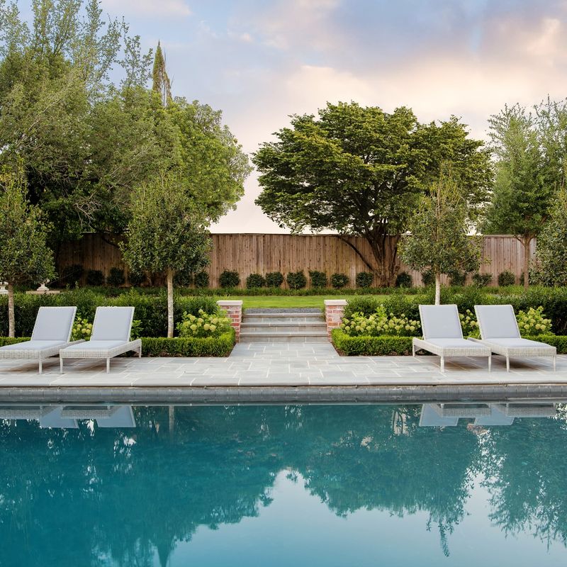 Courtyard Planters Outside the Jefferson Pools