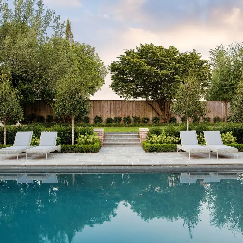 Courtyard Planters Outside the Jefferson Pools