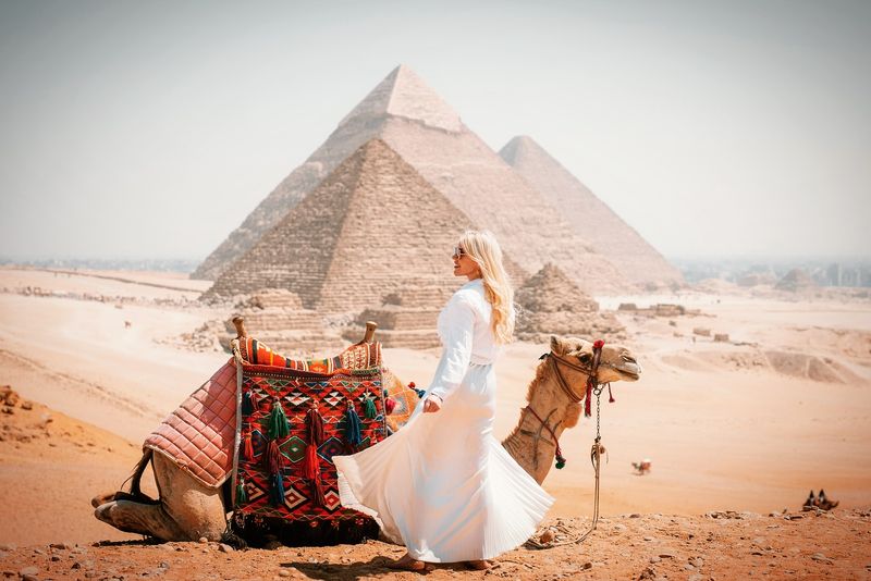 Exploring the Pyramids of Giza, Egypt