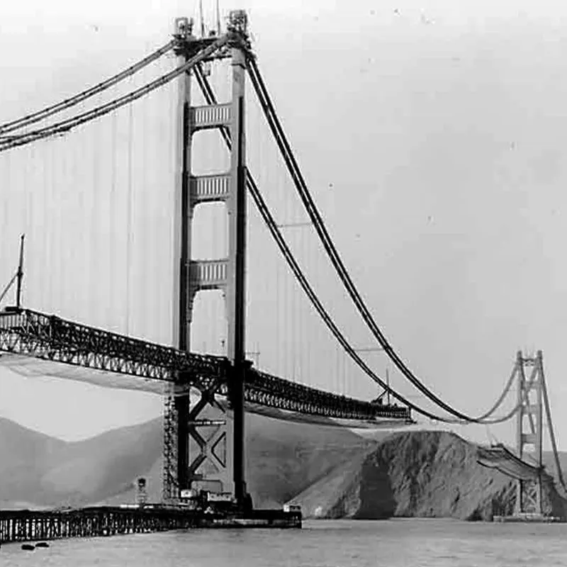 The Golden Gate Bridge (1933, under construction)