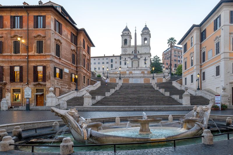 Climb the Spanish Steps at sunset