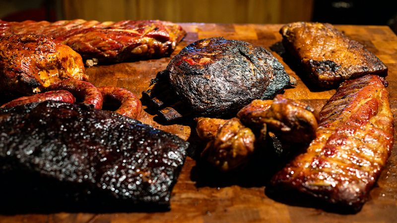 Burnt, Greasy BBQ in a Small Town (USA South)