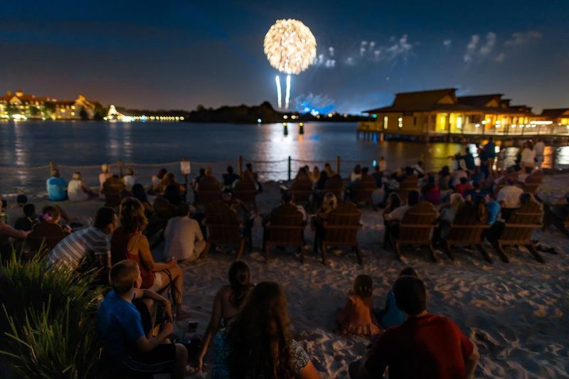 Polynesian Resort Beach Fireworks