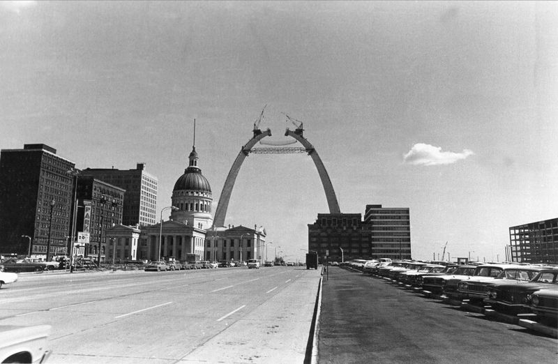 The Gateway Arch (1965, mid-build)