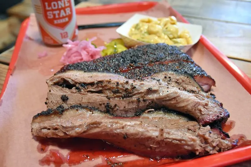 Eating Barbecue at a Roadside Smokehouse in the South