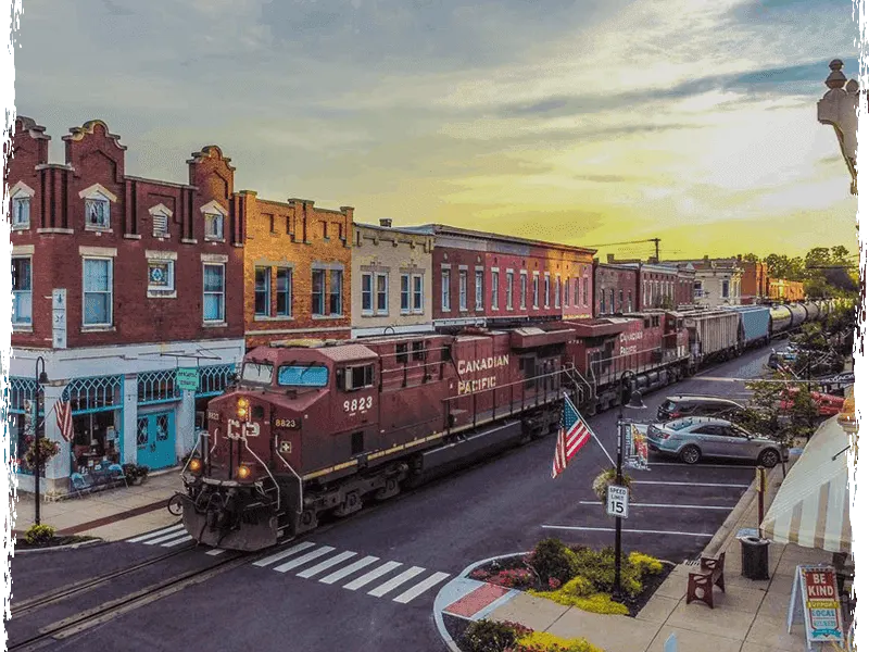 Main Street La Grange Train Watching