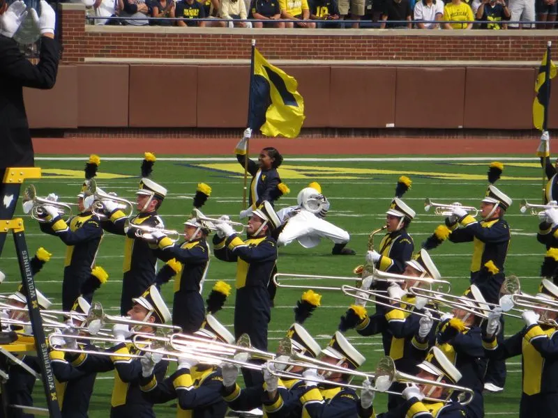 Catch a Michigan Marching Band practice or pregame parade