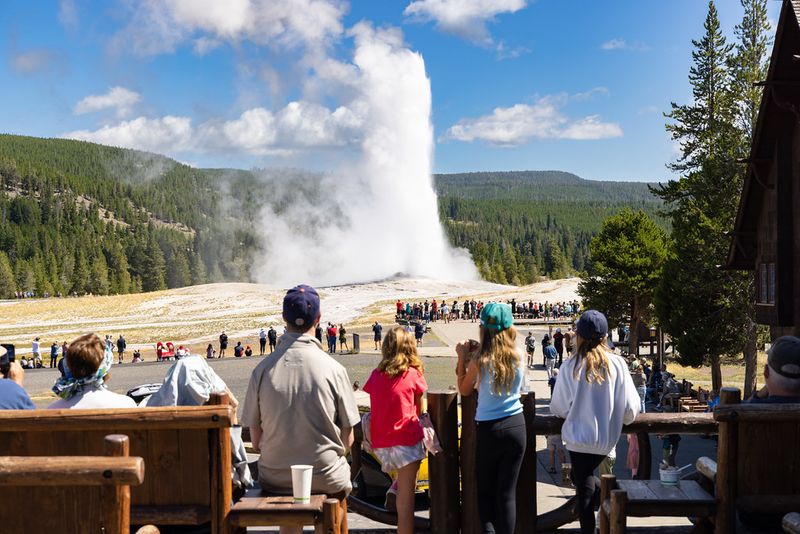 See Old Faithful erupt