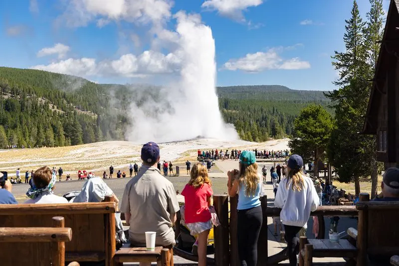 See Old Faithful erupt