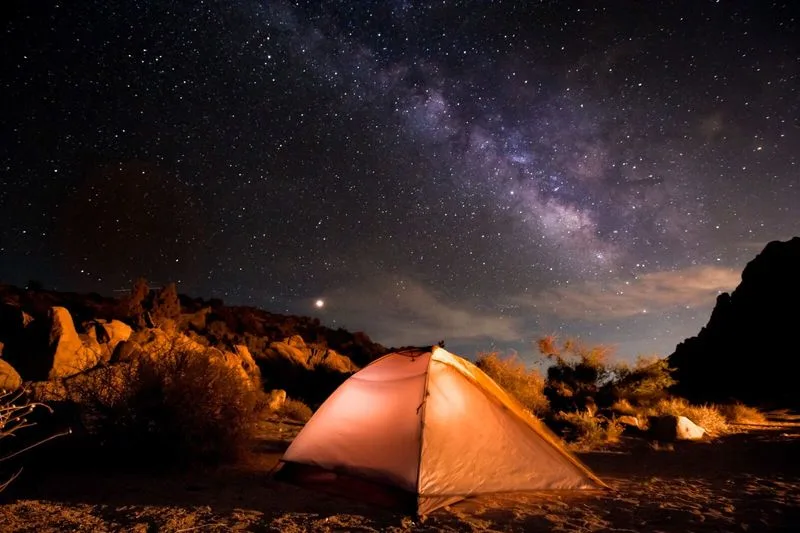 Stargazing at a Campsite Just Outside Town