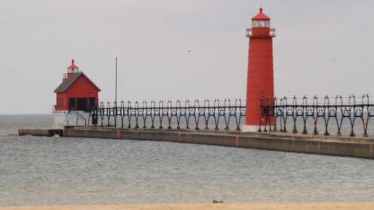 A charming Michigan city with a waterfront view, vintage trolleys, and soft sandy beaches