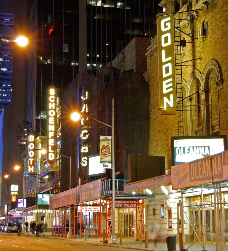 Watching a Broadway show in New York
