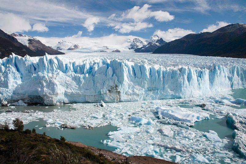Standing at the edge of Perito Moreno Glacier