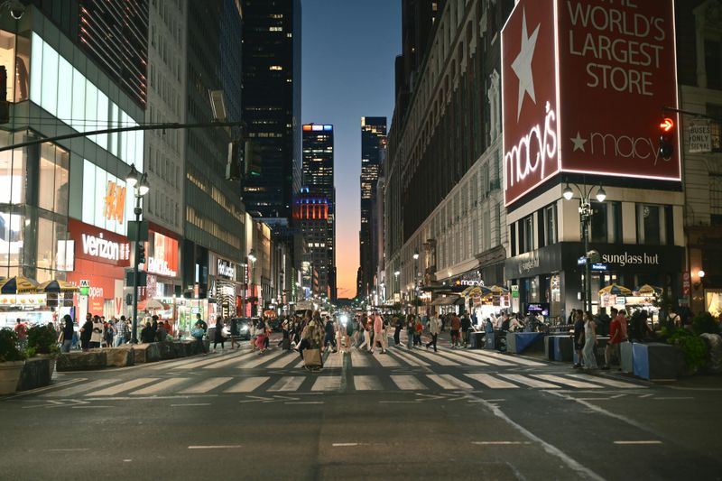 Seeing Times Square at night