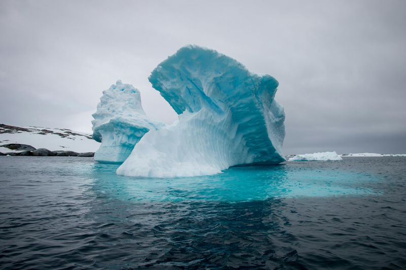 Towering icebergs