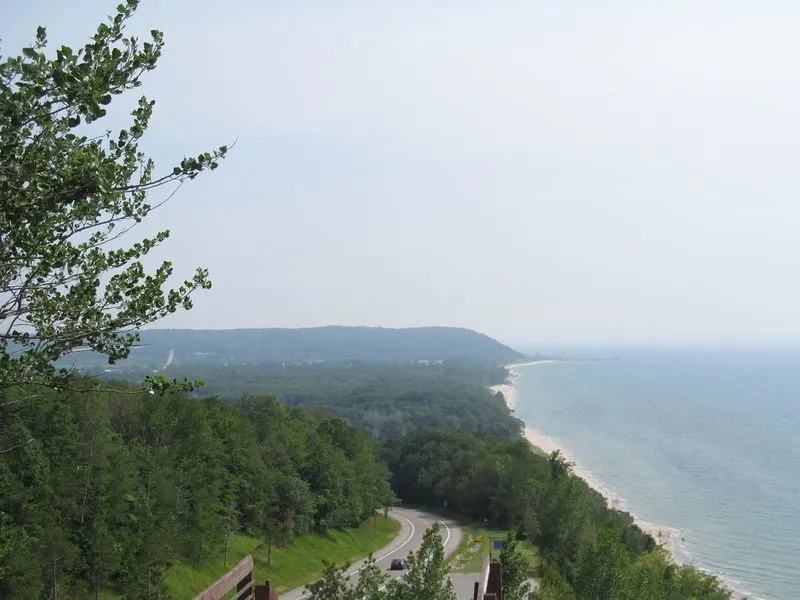 M-22 along Lake Michigan