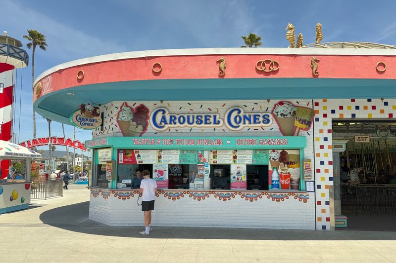 Chocolate-Dipped Soft Serve Ice Cream at Carousel Cones