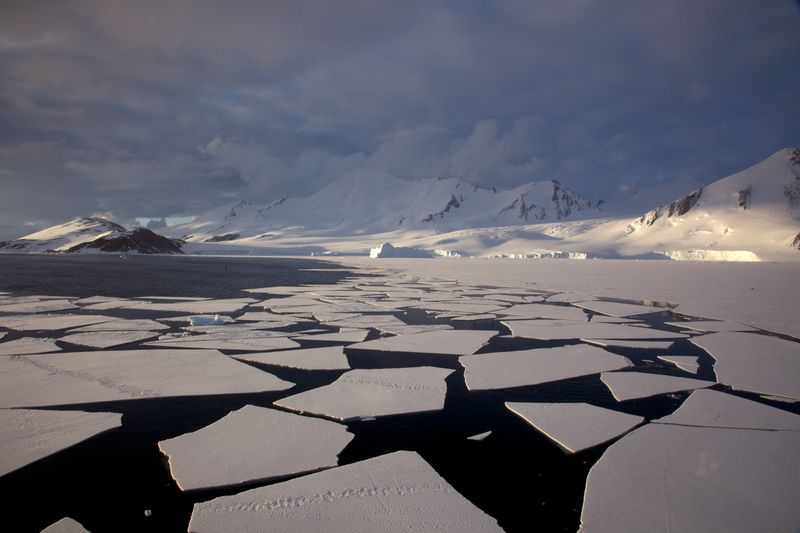 Kayaking among ice floes