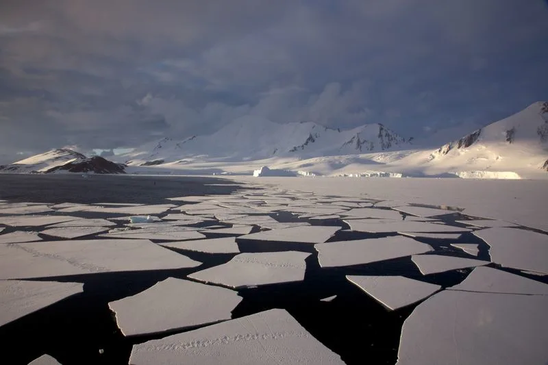Kayaking among ice floes