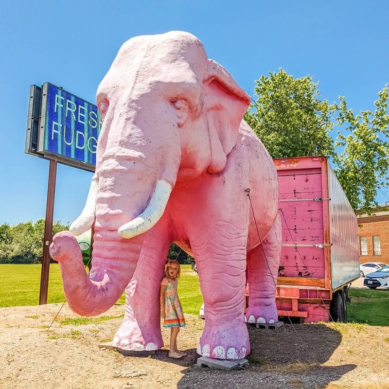 Livingston — “The Pink Elephant Mall and Oversized Roadside Statues”