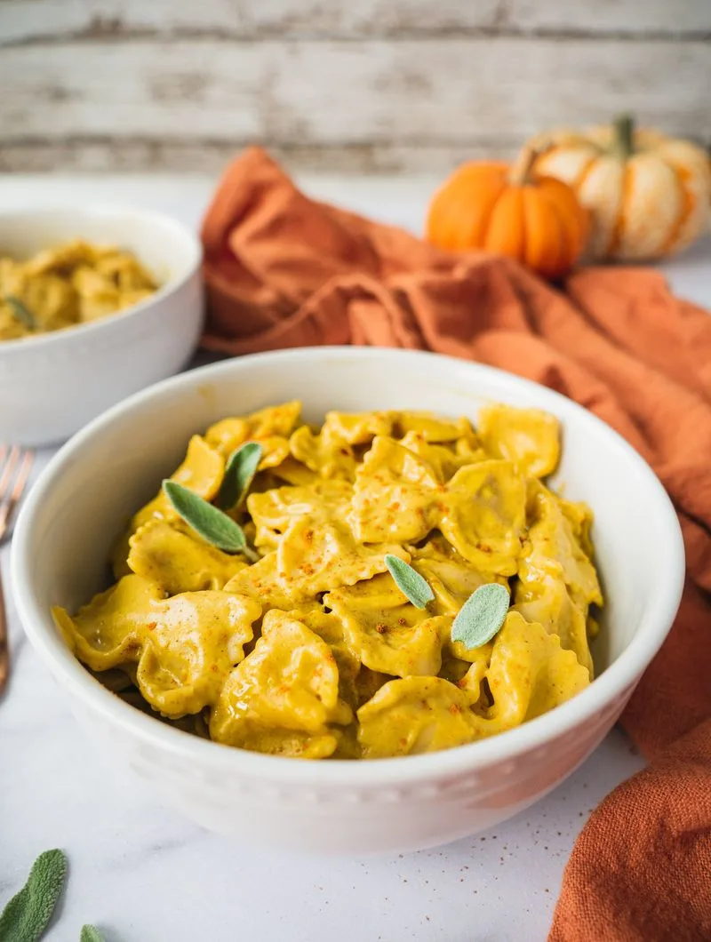 Cashew Cream Pumpkin Ravioli